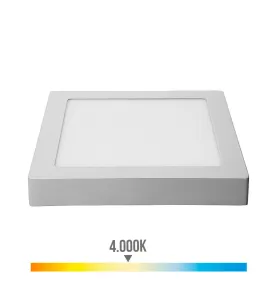 Plafonnier Carré Chrome 20W 1500lm (160W) 160° - Blanc Naturel 4000K