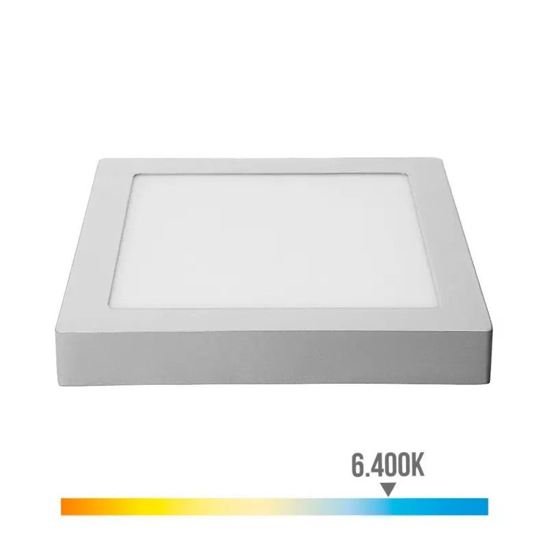 Plafonnier Carré Chrome 20W 1500lm (160W) 160° - Blanc du Jour 6400K