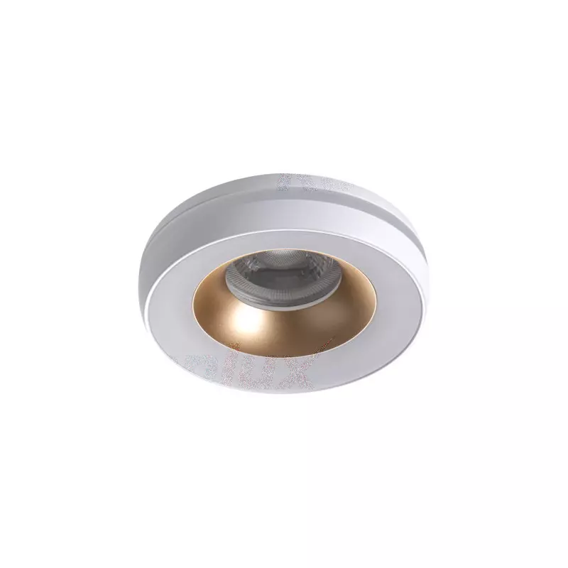 Support Spot Encastrable Plafond Blanc / Or ø 96mm GU10 /GU5.3