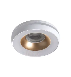 Support Spot Encastrable Plafond Blanc / Or ø 96mm GU10 /GU5.3