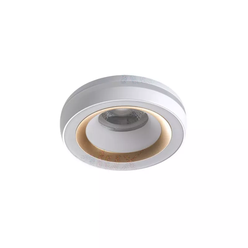 Support Spot Encastrable Plafond Blanc / Or ø 96mm GU10 /GU5.3