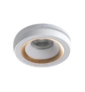 Support Spot Encastrable Plafond Blanc / Or ø 96mm GU10 /GU5.3