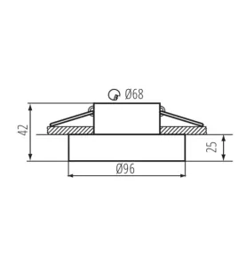 Support Spot Encastrable Plafond Blanc / Or ø 96mm GU10 /GU5.3