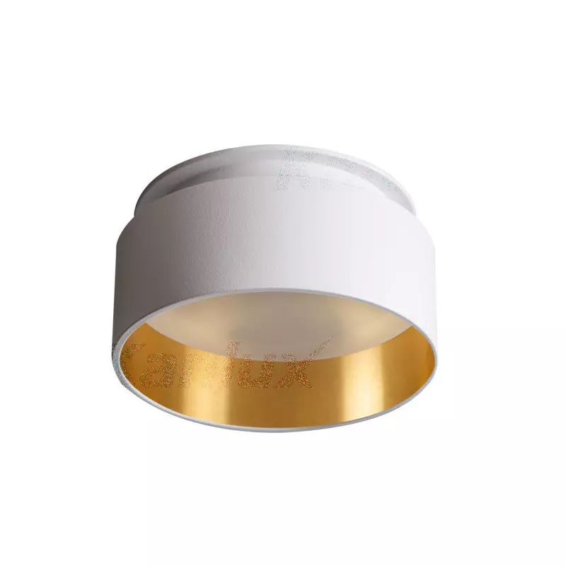 Support Spot Encastrable Plafond Blanc / Or ø 80mm GU10 /GU5.3