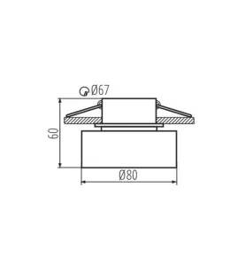 Support Spot Encastrable Plafond Blanc / Or ø 80mm GU10 /GU5.3