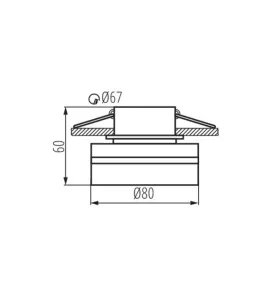 Support Spot Encastrable Plafond Noir / Or ø 80mm GU10 /GU5.3