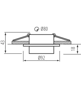 Support Spot Encastrable Plafond Blanc ø 92mm GU10 /GU5.3