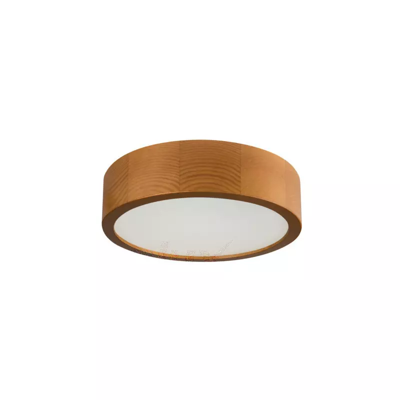 Plafonnier LED à Culot E27 20W Rond ∅275mm Or Chêne