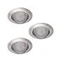 Support Spot LED Encastrable Chrome Mat 3x10W Intérieur GU5.3/GU10 ⌀82mm - Blanc Chaud 3000K