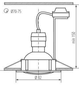 Support Spot LED Encastrable Chrome Mat 3x10W Intérieur GU5.3/GU10 ⌀82mm - Blanc Chaud 3000K