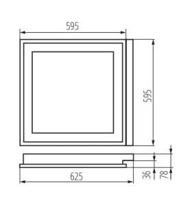 Dalle avec Diffuseur Opal encastrable 625x595mm pour Tubes LED T8 4x18W Max REGIS