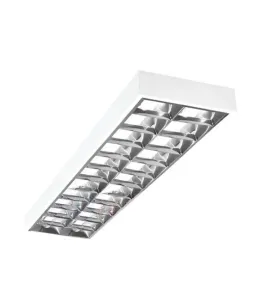 Dalle avec Grille saillie 1225x295mm pour Tubes T8 2x36W Max