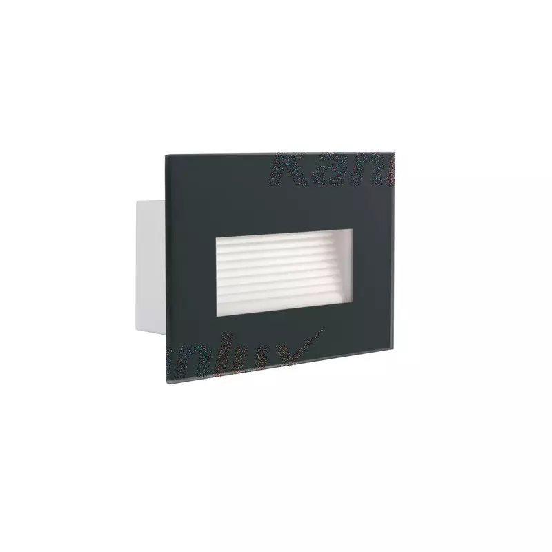 Mini Spot Rectangulaire 3W 140lm Étanche IP44 AC220-240V Graphite GLASI - Blanc Naturel 4000K