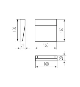 Spot Carré 6,5W Étanche IP54 AC220-240V 160mm Anthracite - Blanc Naturel 4000K