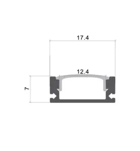 Profilé Aluminium Noir Fin 7mm pour Ruban LED 2m