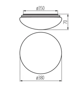 Plafonnier LED 24W à détecteur étanche IP44 rond ∅380mm Blanc - Blanc Naturel 4000K