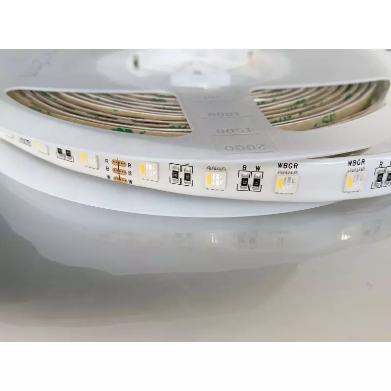 Ruban LED étanche IP65 60LED/m 17W/m 5m RGB + Blanc Naturel 4200K