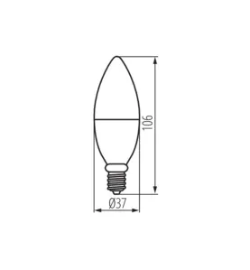 Ampoule LED 4,9W E14 C37 470lm (39,2W) Ø37 - Blanc Chaud à Blanc Froid/RGB 2700 - 6500K