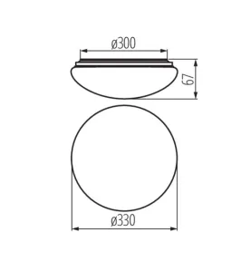 Plafonnier LED 18W à Détecteur Étanche IP44 1200lm ∅330mm Rond - Blanc Naturel 4000K