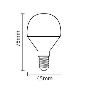 Ampoule LED E14 G45 5,5W 450lm (44W) 240° - Blanc du Jour 6000K