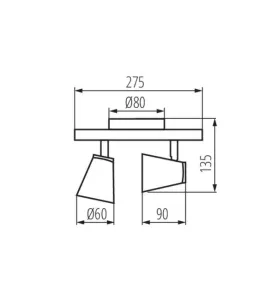 Applique saillie pour 2 ampoules GU10 - Noir