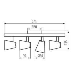 Applique saillie pour 4 ampoules GU10 - Blanc