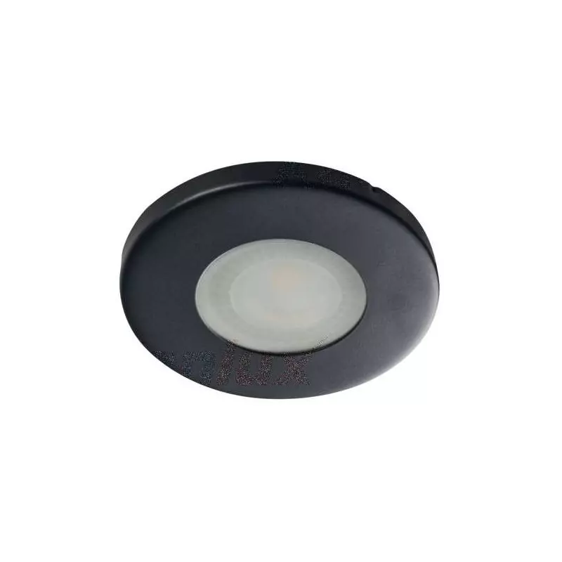 Support de spot encastrable perçage 60-62mm - étanche IP44 rond Mat noir