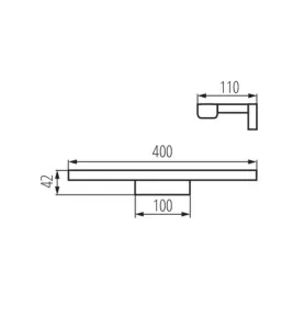 Réglette mural 8W 400mm étanche IP44 Blanc / chrome - Blanc Naturel 4000K