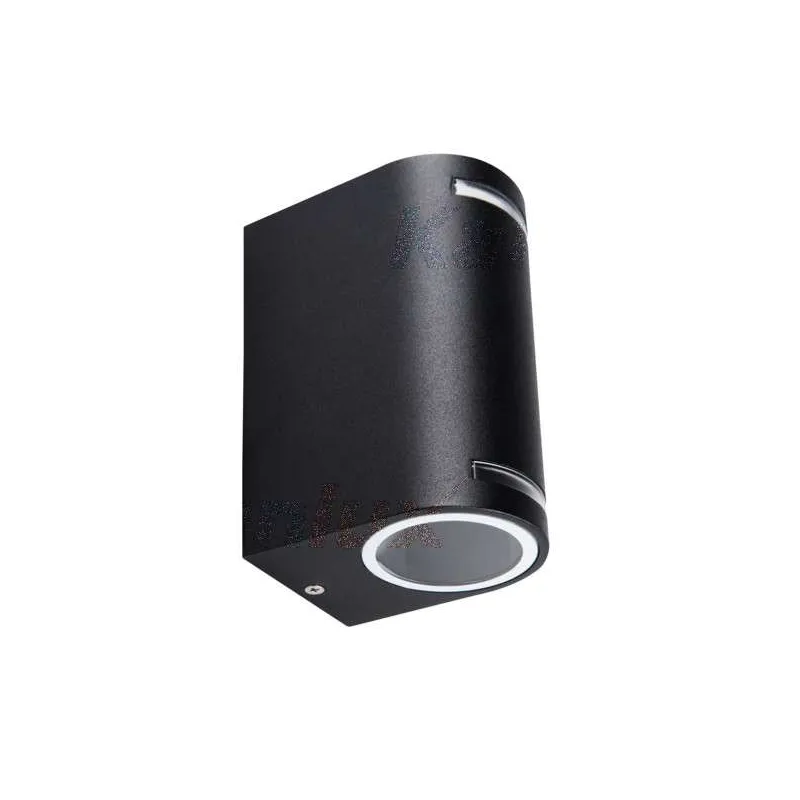 Luminaire mural pour 2 ampoules GU10 étanche IP44 Noir