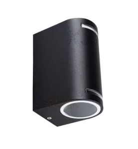 Luminaire mural pour 2 ampoules GU10 étanche IP44 Noir