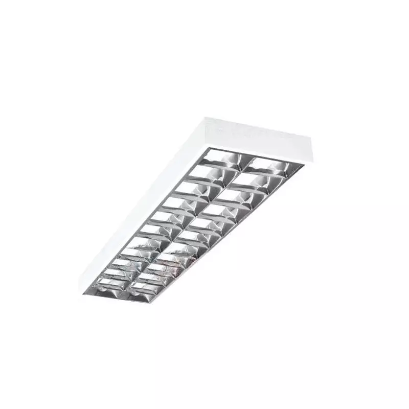 Dalle avec Grille saillie 1225x295mm pour Tubes T8 2x36W Max