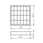 Dalle avec Grille saillie 614x614mm pour Tubes T8 4x18W Max