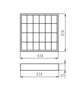 Dalle avec Grille saillie 614x614mm pour Tubes T8 4x18W Max