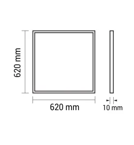 Dalle LED 36W 210W 3600lm Carré Blanc 620mmx620mm - Blanc Naturel 4500K