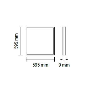 Dalle LED 36W 210W 3600lm Carré Blanc 595mmx595mm - Blanc du Jour 6000K