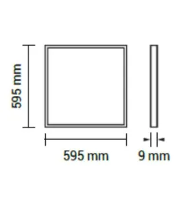 Dalle LED 36W 210W 3600lm Carré Blanc 595mmx595mm - Blanc Naturel 4500K