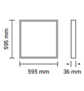 Plafonnier LED 25W 267W 4000lm Carré Blanc 595mmx595mm - Blanc du Jour 6000K