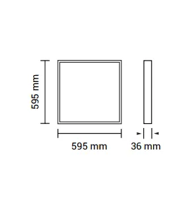 Plafonnier LED 40W 4000lm Carré Blanc 595mmx595mm - Blanc du Jour 6000K