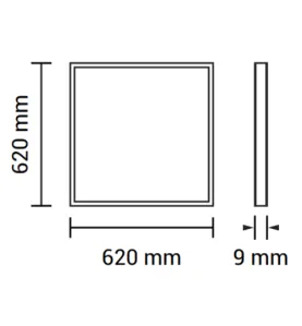 Plafonnier LED 45W 240W 3600lm Blanc Carré 620mmx620mm - Blanc Chaud 2700K