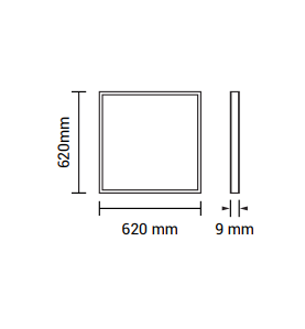 Dalle LED 36W 204W 3060lm Carré Blanc 620mmx620mm - Blanc Naturel 4500K