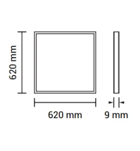 Plafonnier LED 36W 200W 3600lm Carré Blanc 620mmx620mm  - Blanc du Jour 6000K