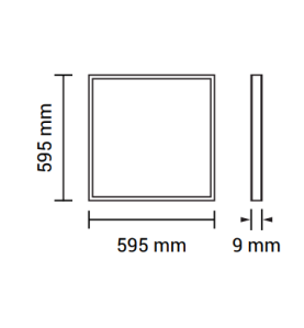 Plafonnier LED 36W 233W 3500lm Carré Blanc 595mmx595mm  - Blanc du Jour 6000K