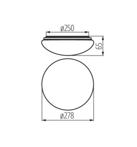 Plafonnier LED 12W 900lm à Détecteur Étanche IP44 Rond ∅278mm - Blanc Naturel 4000K