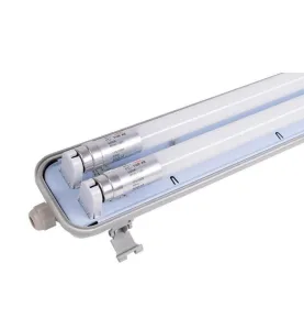 Boitier Double Tubes LED T8 2x9W 1600lm (2x18W) 1200mm Étanche IP65 - Blanc Naturel 4500K