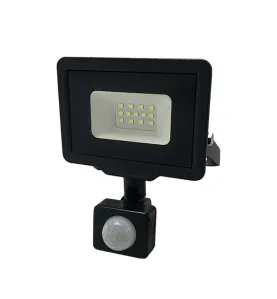 Projecteur LED Noir 10W à Détecteur IP65 800lm - Blanc Chaud 2700K