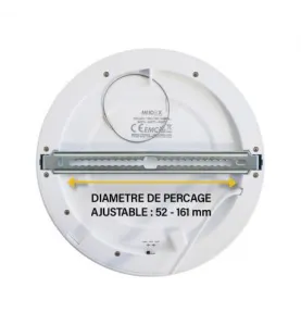 Plafonnier LED Encastrable Dimmable AC220/240V 18W 1440lm 100° IP40 IK08 Ø220mm - CCT 3000K-6000K perçage Ø52mm