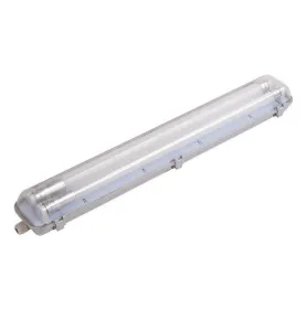 Boitier avec Double Tubes LED T8 2x9W 1600lm (2x18W) 600mm Étanche IP65 - Blanc du 6000K