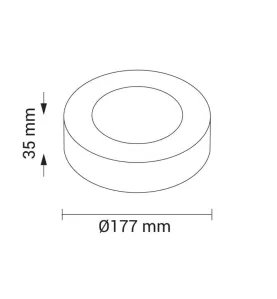 Plafonnier LED en saillie 12W CCT 3000-4000-6000K ф177x35mm