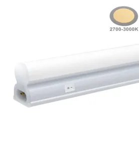 Réglette LED Type T5 avec Interrupteur 20W 1600lm (105W) IP20 1450mm - Blanc Chaud 2800K