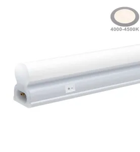 Réglette LED Type T5 avec Interrupteur 20W 1600lm (105W) IP20 1450mm - Blanc Naturel 4000K